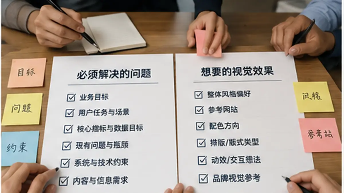 企业官网需求会议中团队将必须解决的业务问题与视觉风格、动效和参考站分区梳理